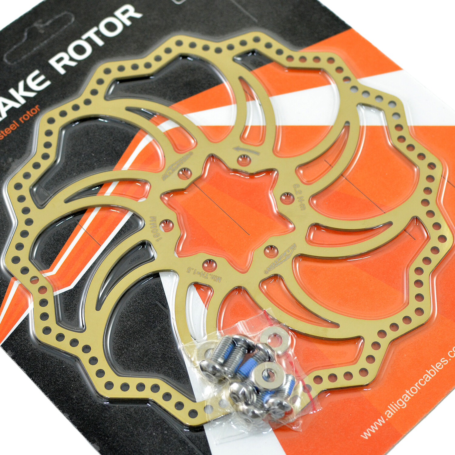 ALLIGATOR STARLITE MTB Road Bike Disc Brake Rotor 160mm , Ti Gold
