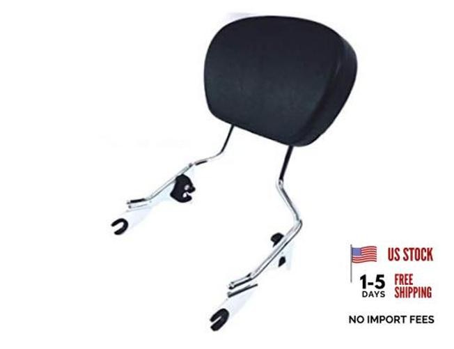 Detachable Tall Chrome Sissy Bar Backrest Rear Upright & Passenger Pad Harley