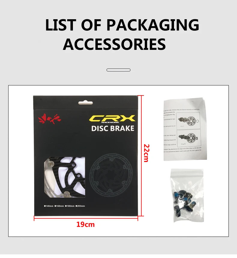 Carbon Fiber MTB Road Bicycle Disc Brake Rotor 6 Bolts 140mm 160mm 180mm