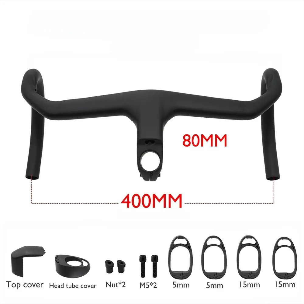 Carbon Fiber Aero Road Bike Integrated Handlebar with Stem Angle -7° Accessories