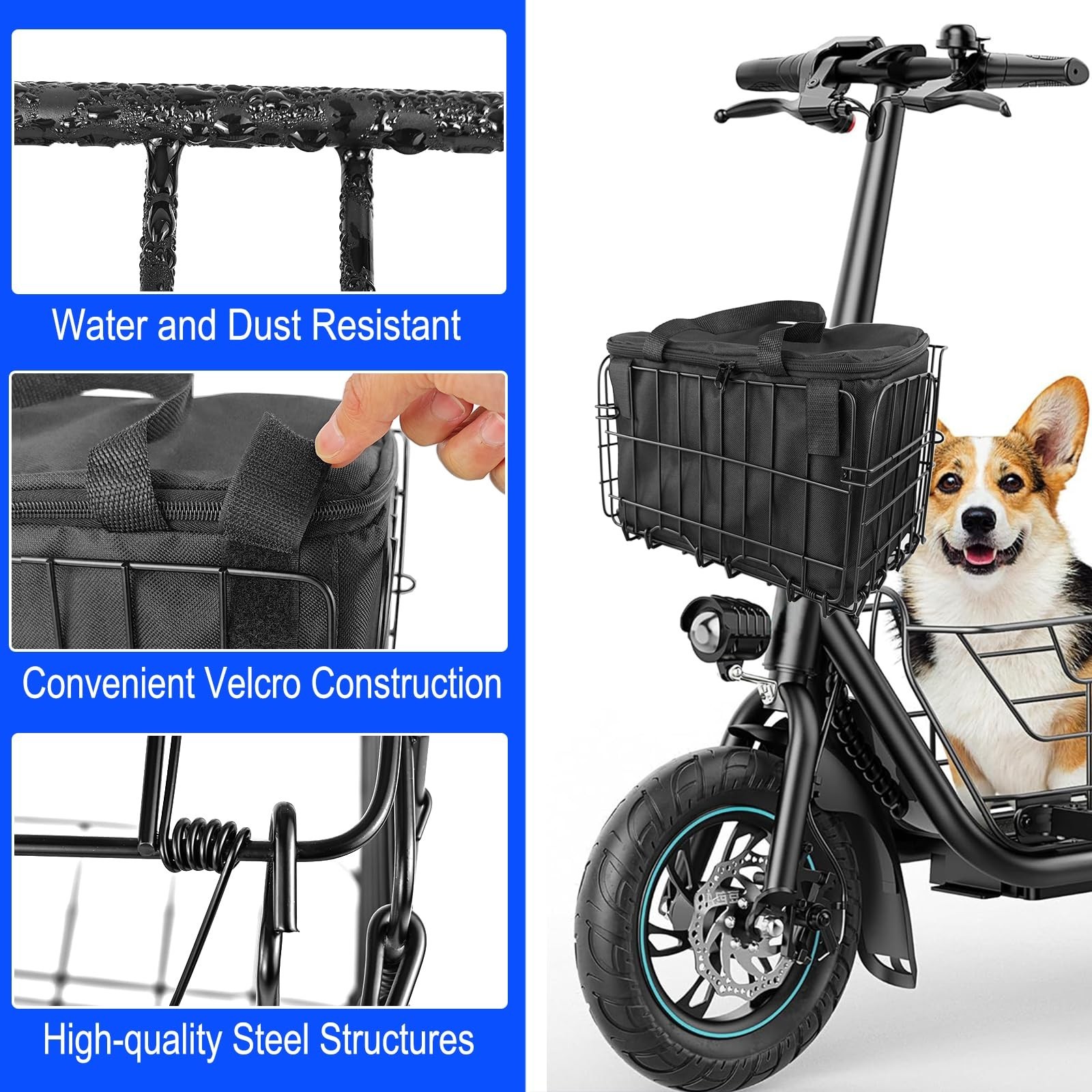 Upgrade Knee Scooter Baskets Accessory, Quick Release Removable Cloth Electri…