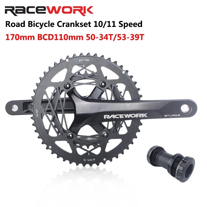 170mm Road Bike Crankset 22S 110BCD 50-34T 53-39T Double Chainrings with BB