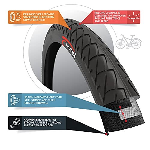 Pair 26 x 1.95 Inch Foldable Slick Tires for Road Mountain Hybrid Bike