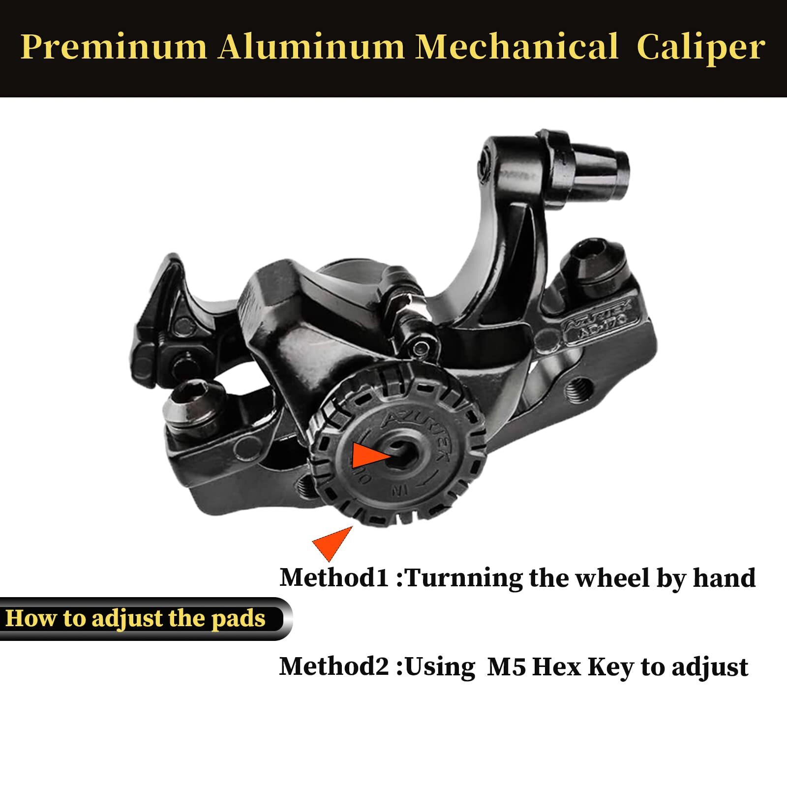 RUJOI Bike Disc Brake Kit Aluminum Front and Rear Caliper Full Aluminum Alloy