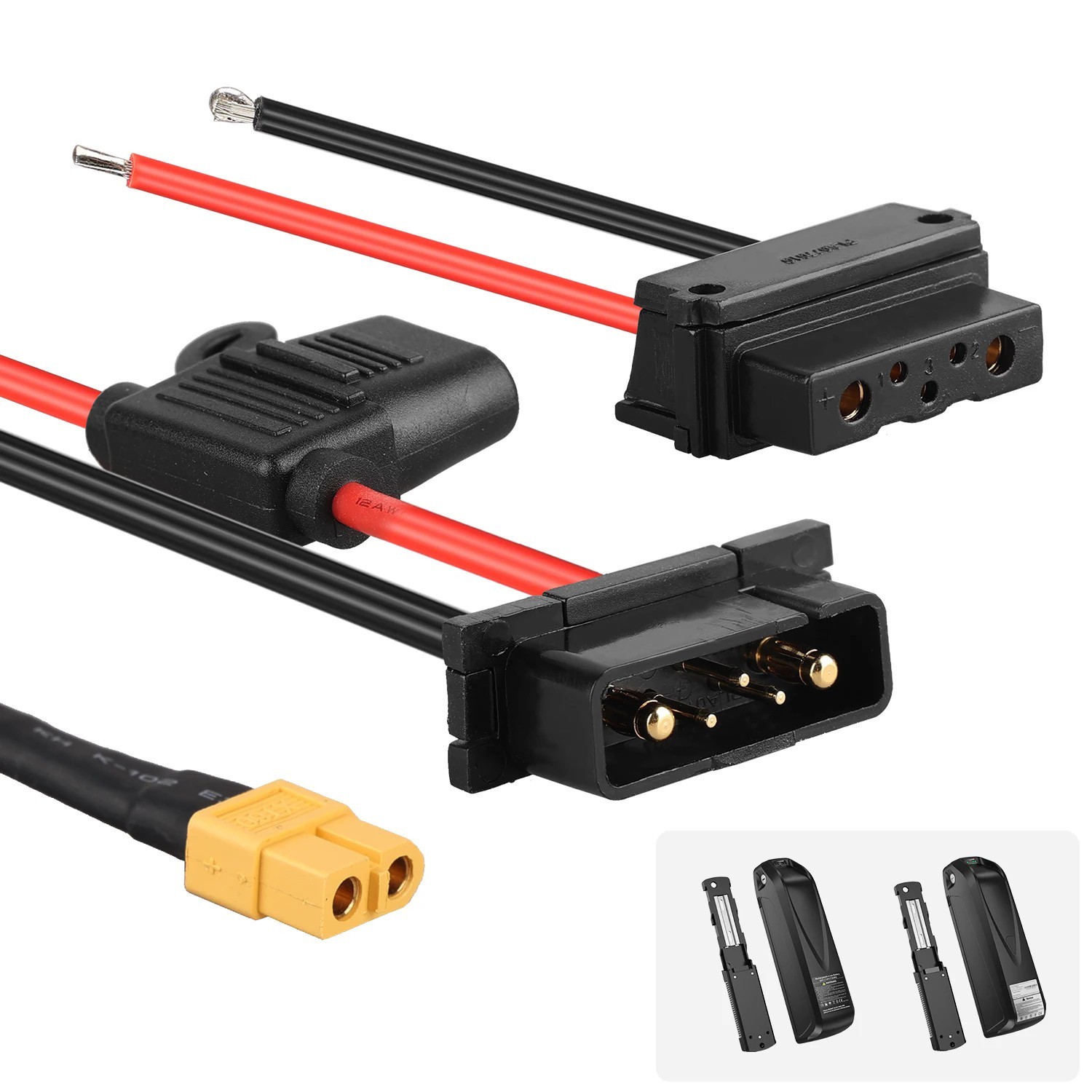 Ebike 4/5/6 Pin hailong Battery Power Connector Plug , XT60 Male & Female cable