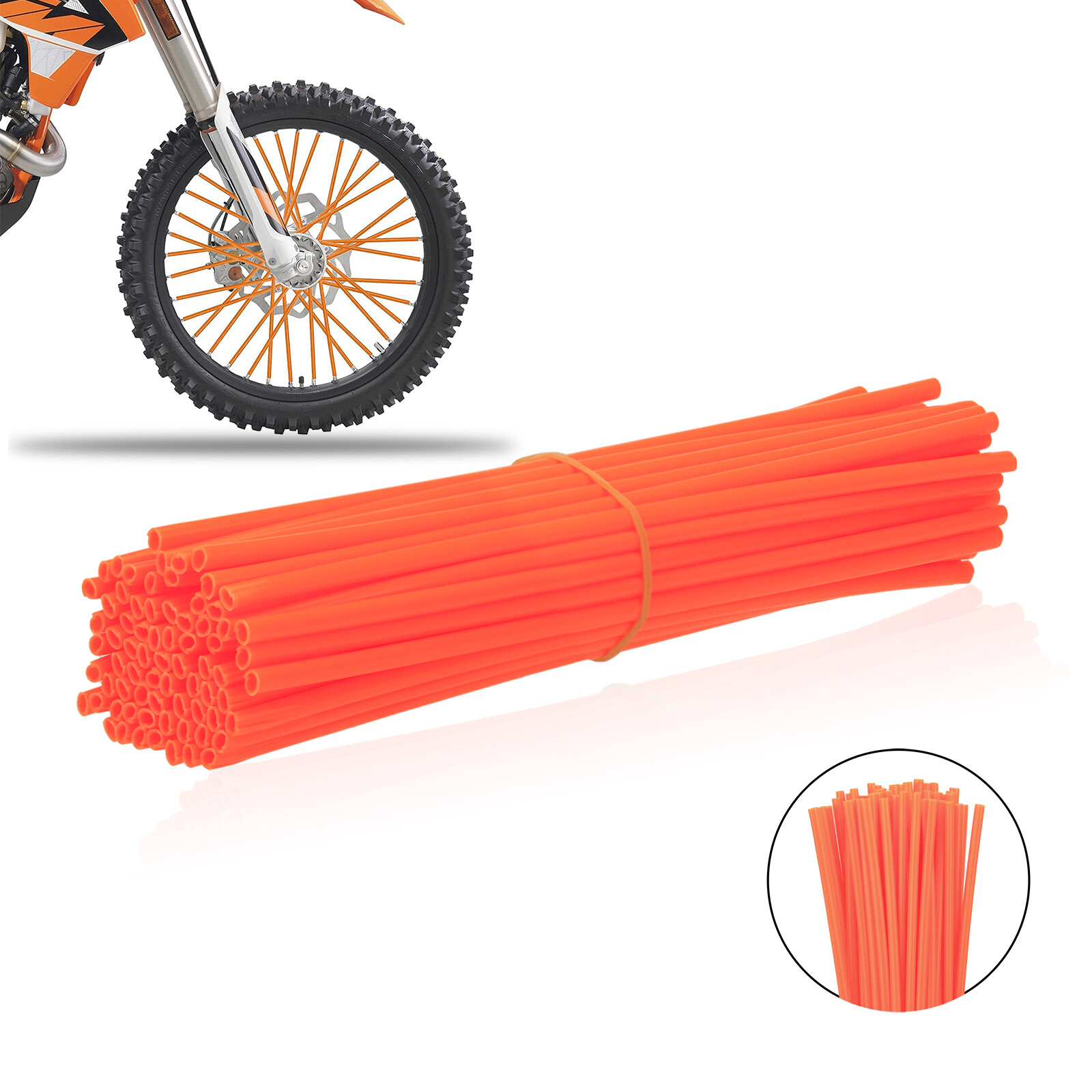 72Pcs Motorcycle Dirt Bike Spoke Skins Covers Wraps Wheel Rim Guard Protector