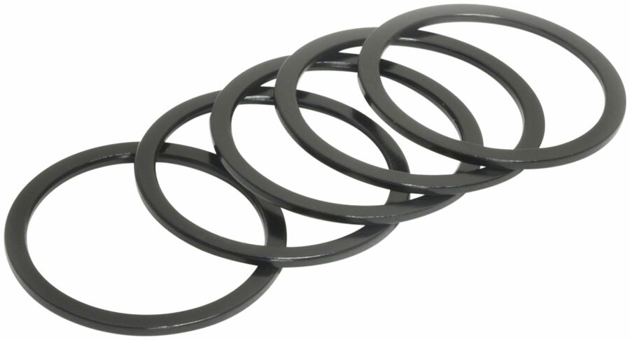 Wheels Manufacturing Aluminum Headset Spacer – 1-1/8″, 1.5mm, Black, 5-pack