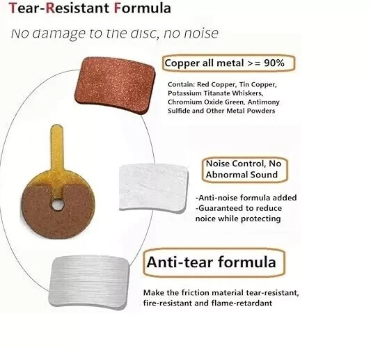 2 Pairs Bike Disc Brake Pads Mechanical Disc Brake Resin,Semi-Metallic Tongli
