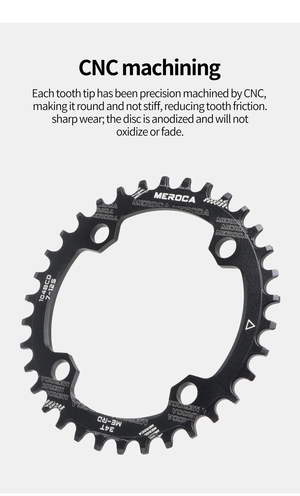 Ultralight 104BCD Round Narrow-Wide MTB Chainring 32T/34T/36T/38T Bicycle Parts