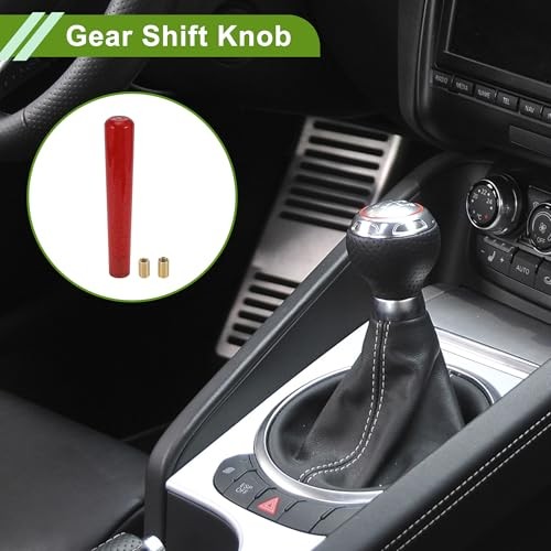 Cylindrical Crystal Shift Knob Universal Gear Shifter Knob Acrylic for 25cm Red