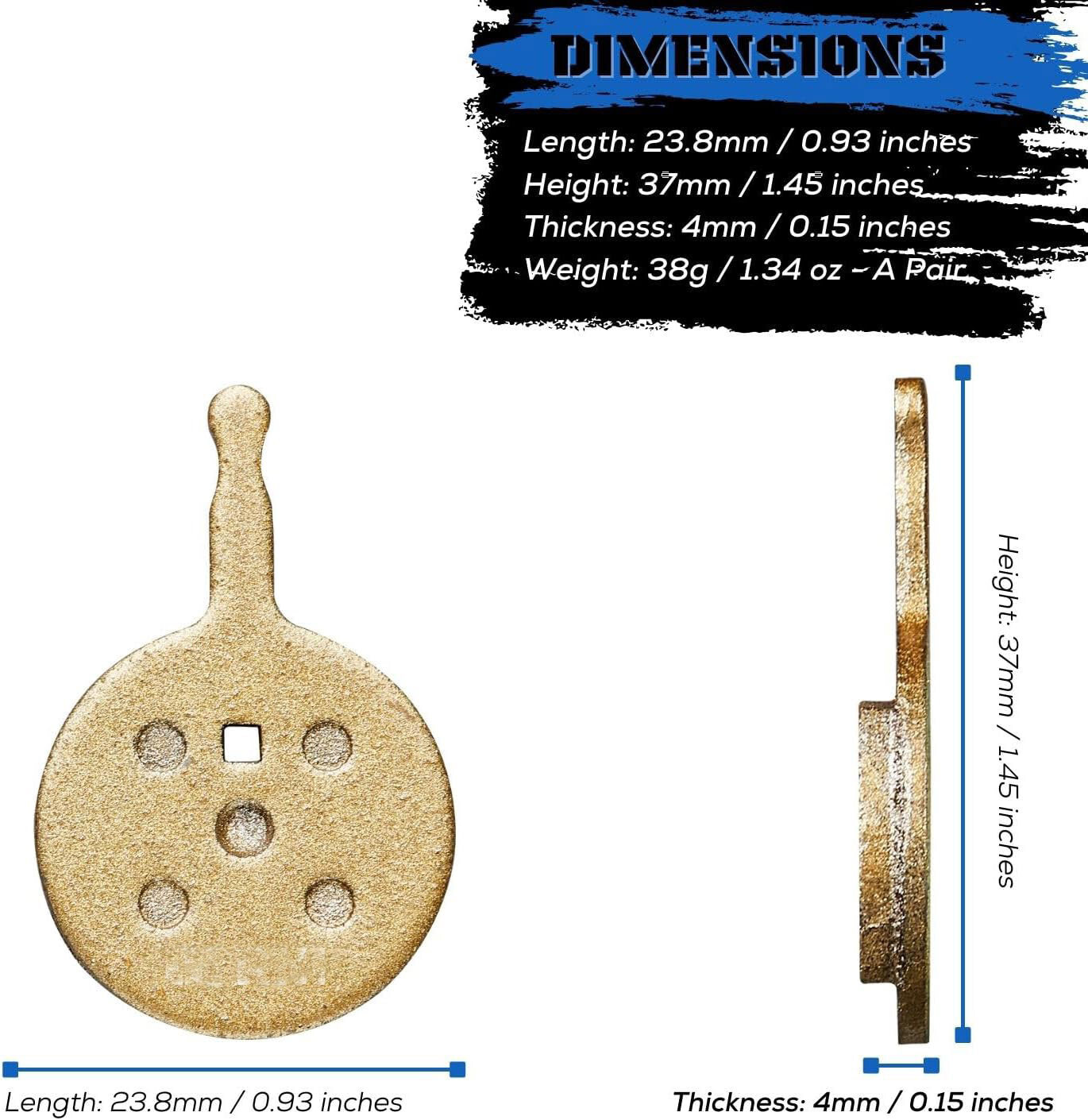 2 Pairs Bicycle Disc Brake Pads for Avid BB5 Mechanical Disc Brake Metal Pads
