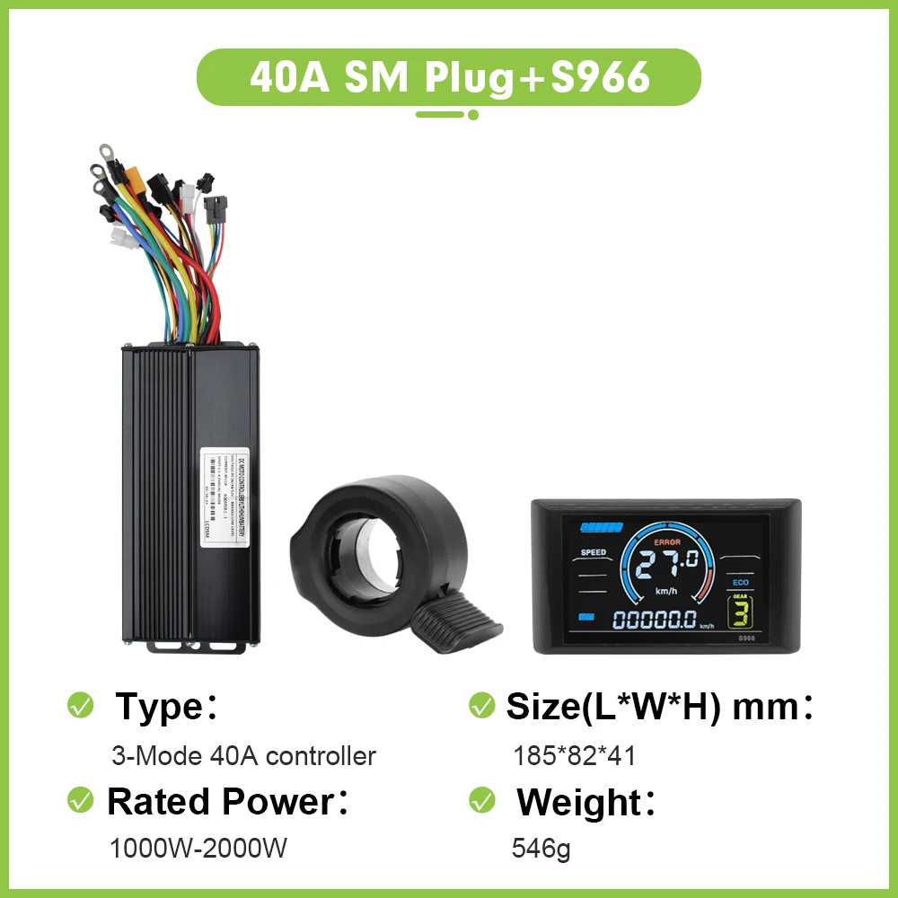 Electric Bike 40A 36V/48V/52V Three Mode SineWave Controller with LCD Display