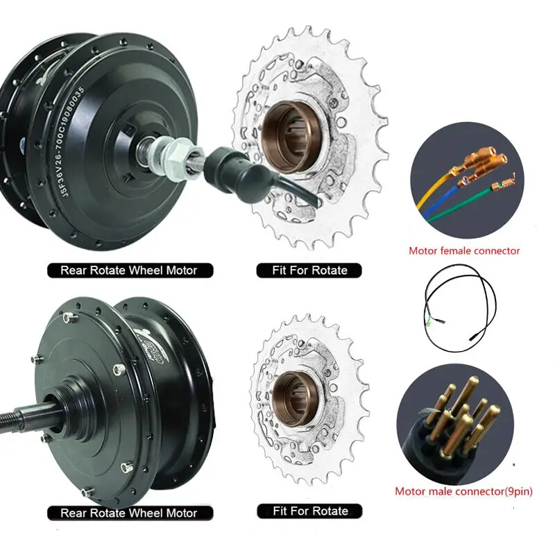 Electric Bike Conversion Kit 36V 250W 350W 500W Front Rear Wheel Hub Motor
