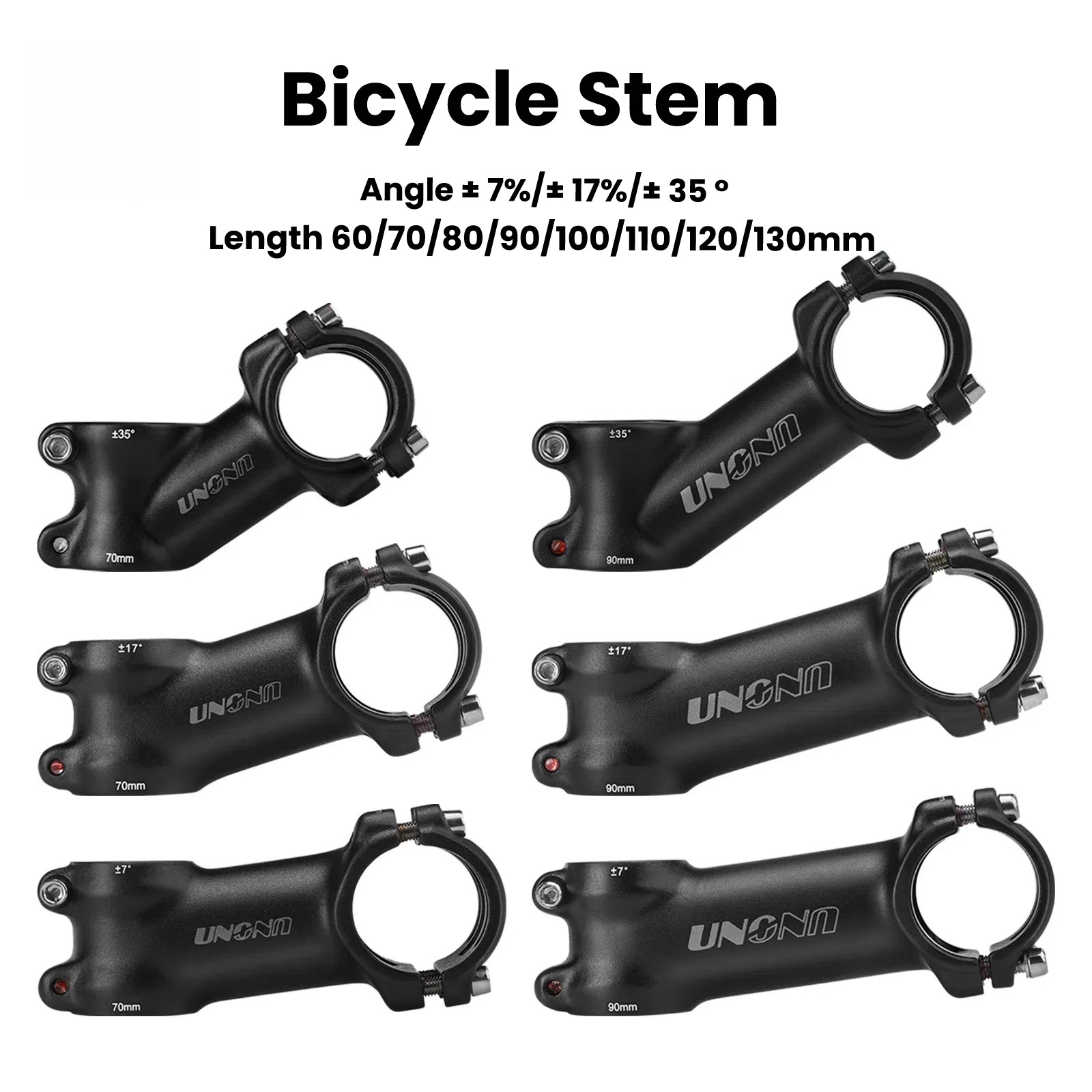 Ultralight Cycling Stem Aluminum Mountain Road Bicycle Stem 7°/17°/35° 60-130mm