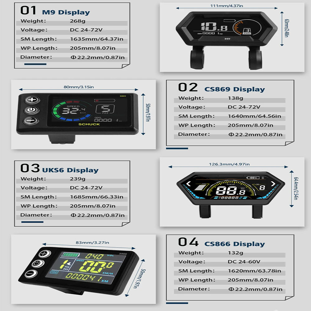 E-Bike 1500W-2000W 40A Sine Wave Controller +LCD Display+47PDD Brake Lever Sets