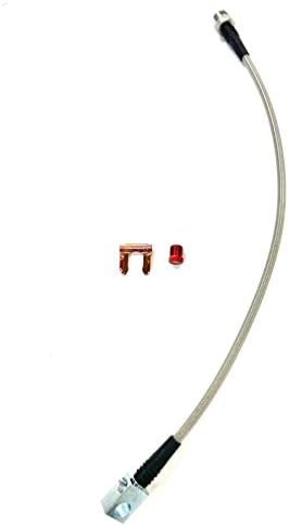 Universal Rear Braided Stainless Brake Hose, 21″ Long with mouting block, Made i