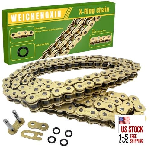 Gold 525 X-Ring Chain06 Links Motorcycle Chain with Connecting 106 links 1