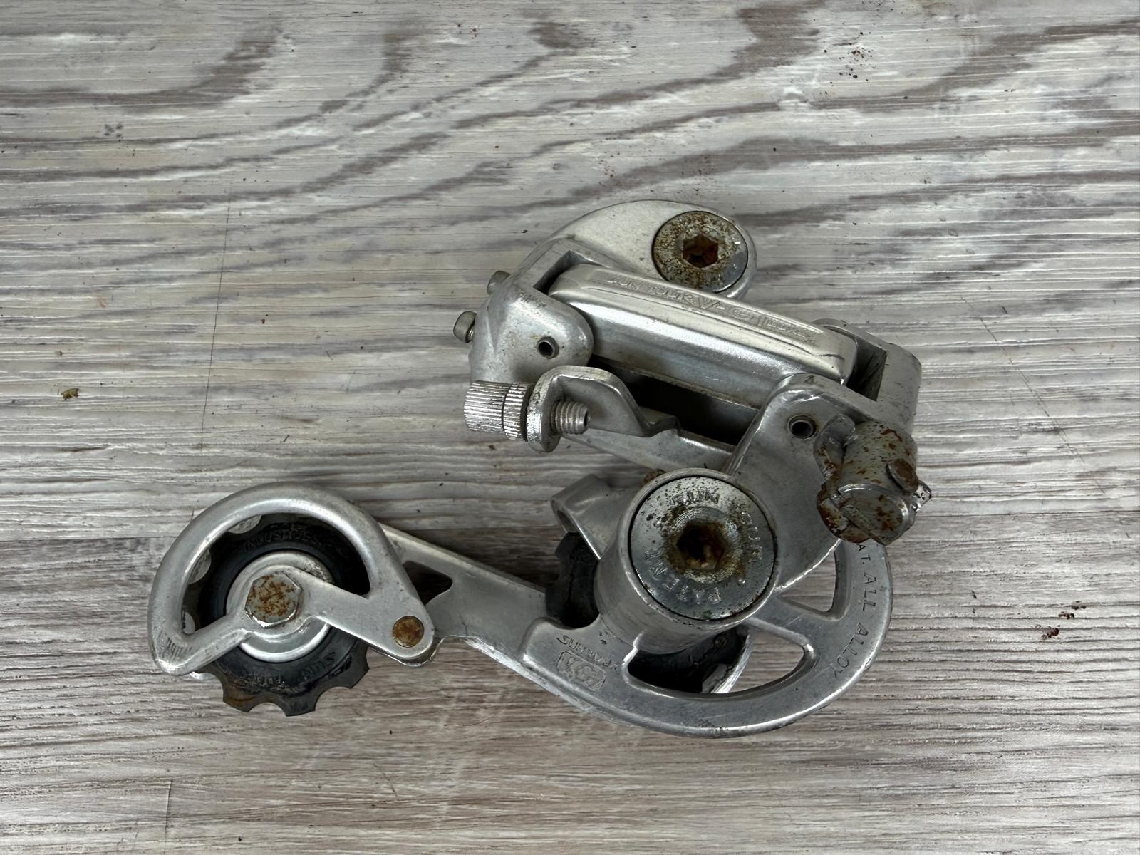 Vintage SunTour V-GT Luxe Rear Derailleur Long Cage Alloy Silver Japan