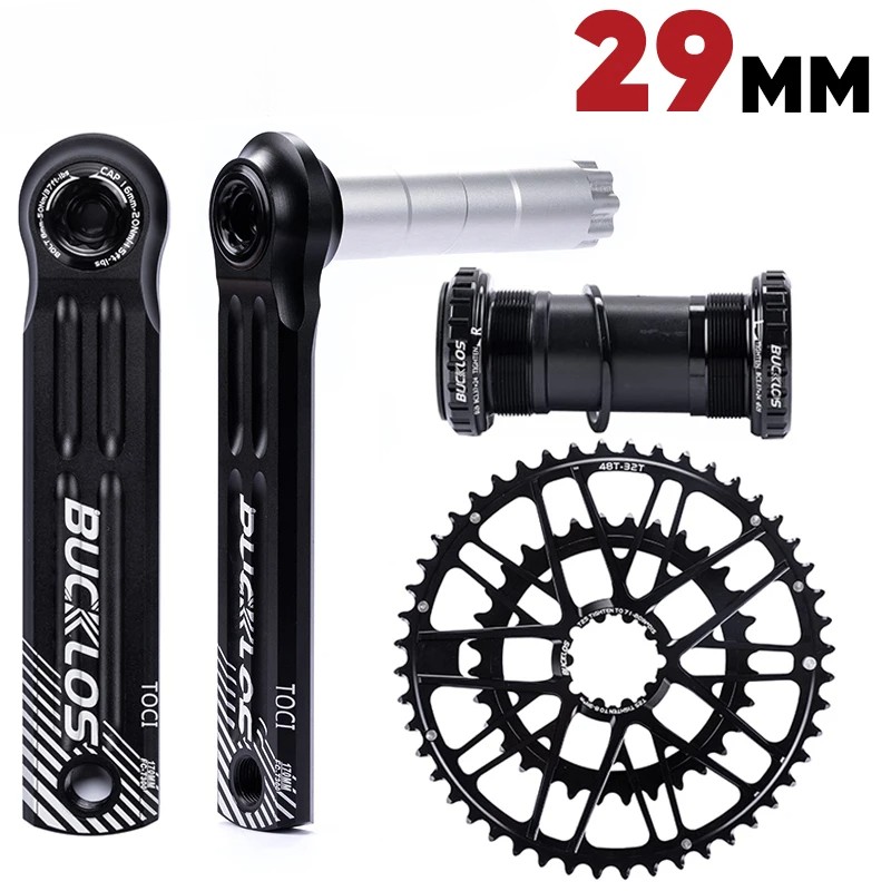 170/172.5mm Cranks Arm Road Gravel Bike Crankset 48-32T with Double Chainring BB