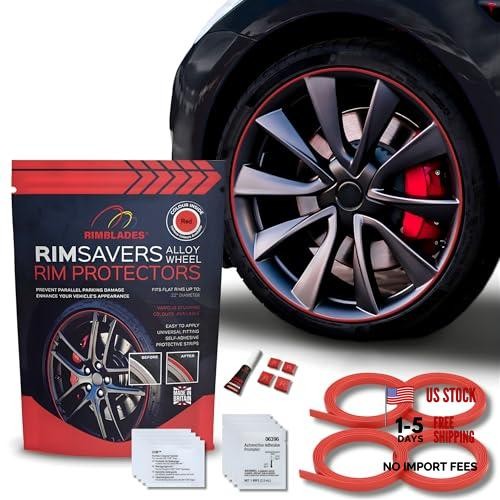 Red Alloy Wheel Rim Protectors by Rimsavers – Fits 22″ x 4 Rims
