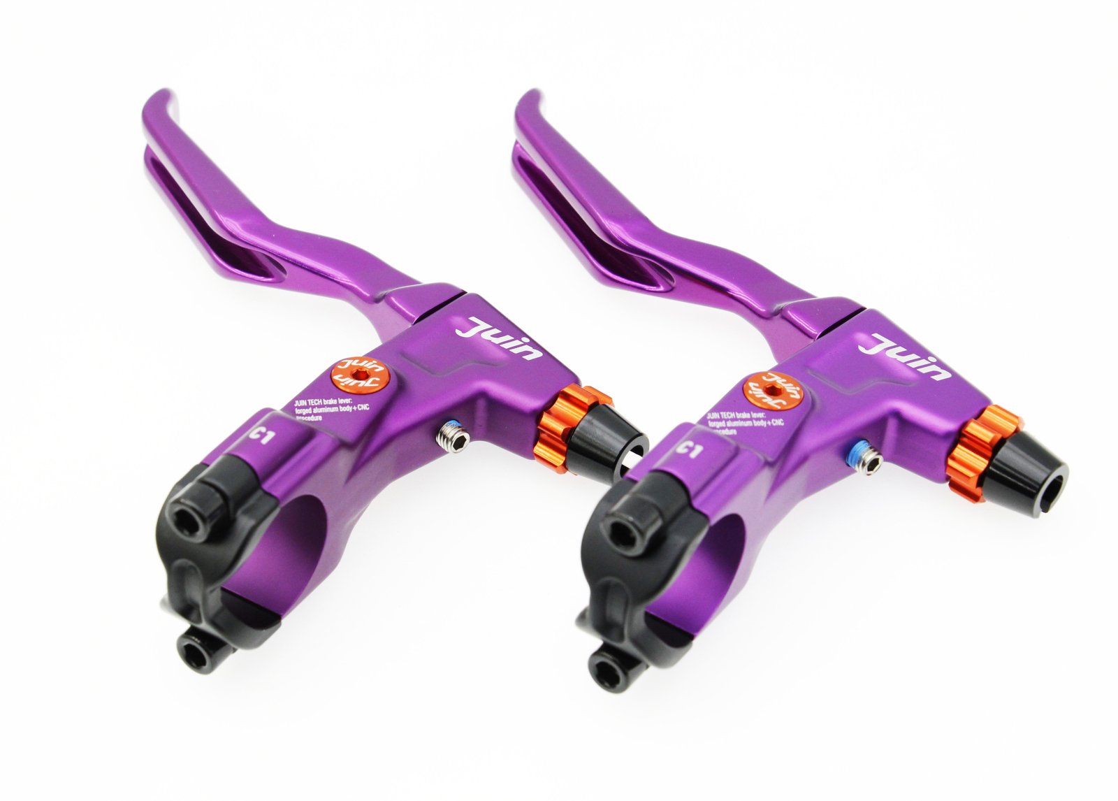 Juin Tech C1 eBike City Folding Biking Cable-Actuated Brake Lever Set Purple
