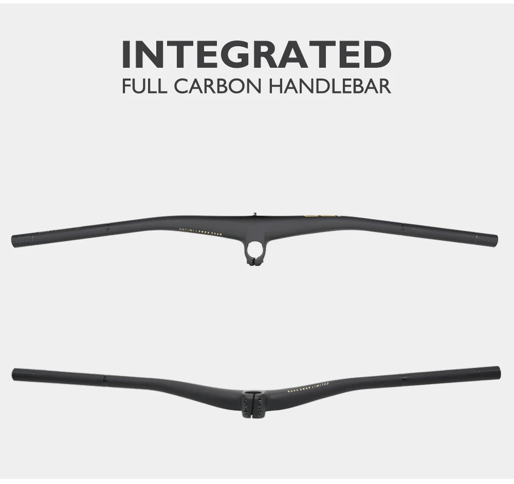 MTB Bike Carbon Integrated Handlebars 28.6mm Rise 27.5mm 35/45/55mm X 800mm
