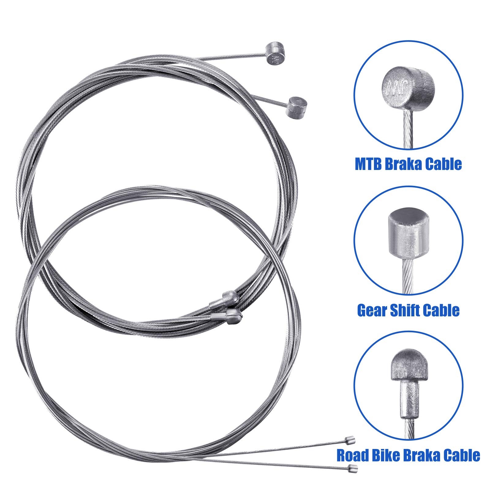 Boao Universal Bike Brake Cable Kit Derailleur Bicycle, Shifter Blue