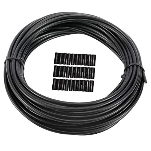 5mm X 50ft Bicycle/Bike Lined Brake Cable Housing with 30Pcs Cable End Caps,