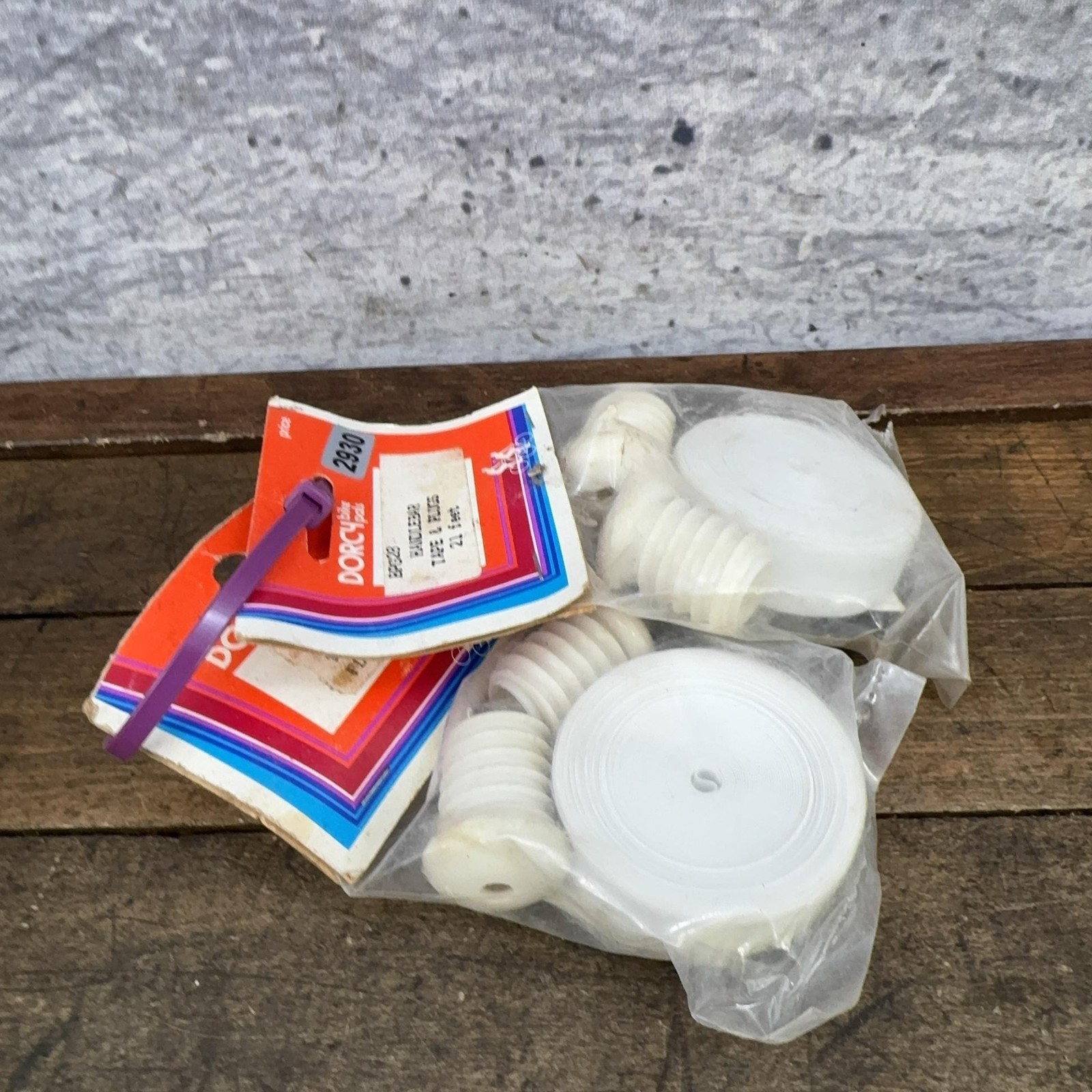 Vintage White Handlebar Tape White NOS Lot 2 Ribbon Plugs Drop Bar Road Bike