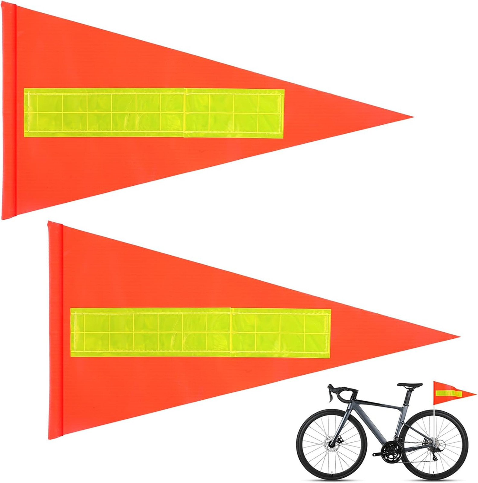 Bike Safety Flag Orange Reflective Strip Waterproof 41x22cm for Bikes Electric