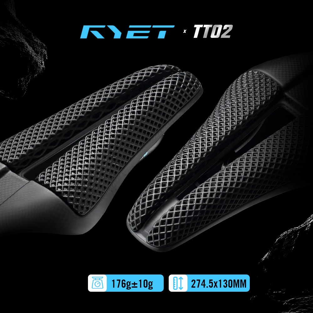 Full Carbon 3D Printed Triathlon Saddle Short Nose Wide Aero Design Carbon Shell