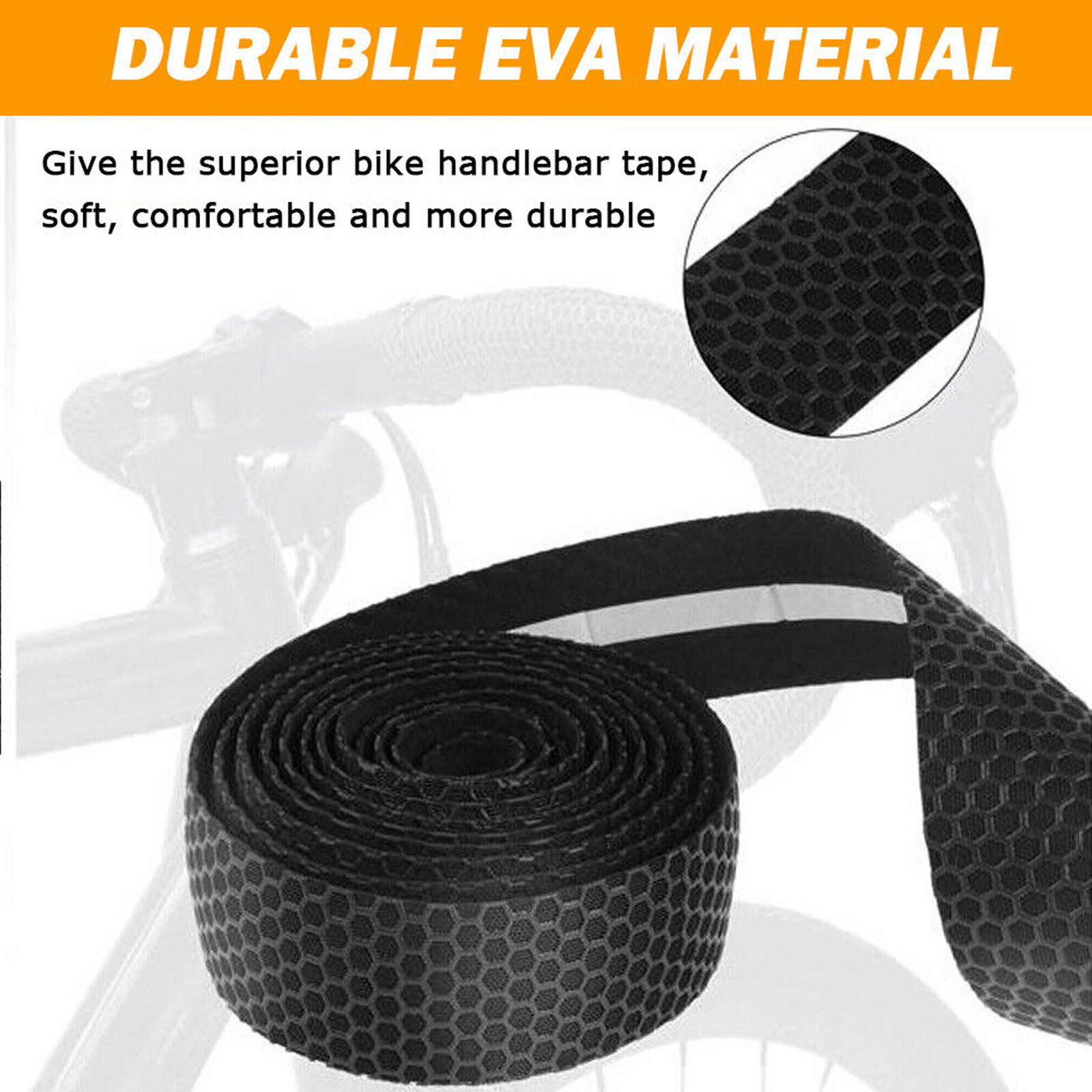 2Pcs Bicycle Handlebar Tape Non-Slip Silica EVA Road Bike Handle Bar Wrap Straps