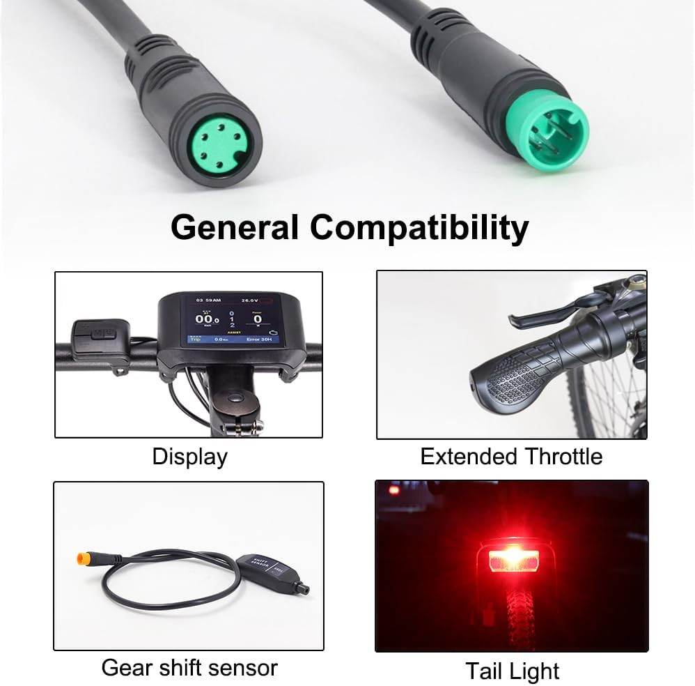 Ebike Extension Cable for Electric Bike Gear Sensor, Waterproof Connector 2Pin/3