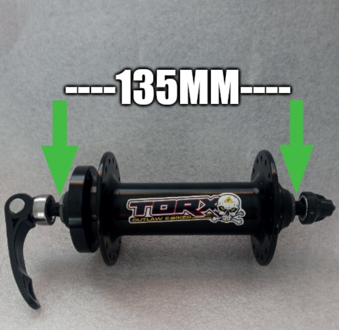 Fat bike front hub 135mm, 36hole, QR, aluminum, disc type with Skewer.