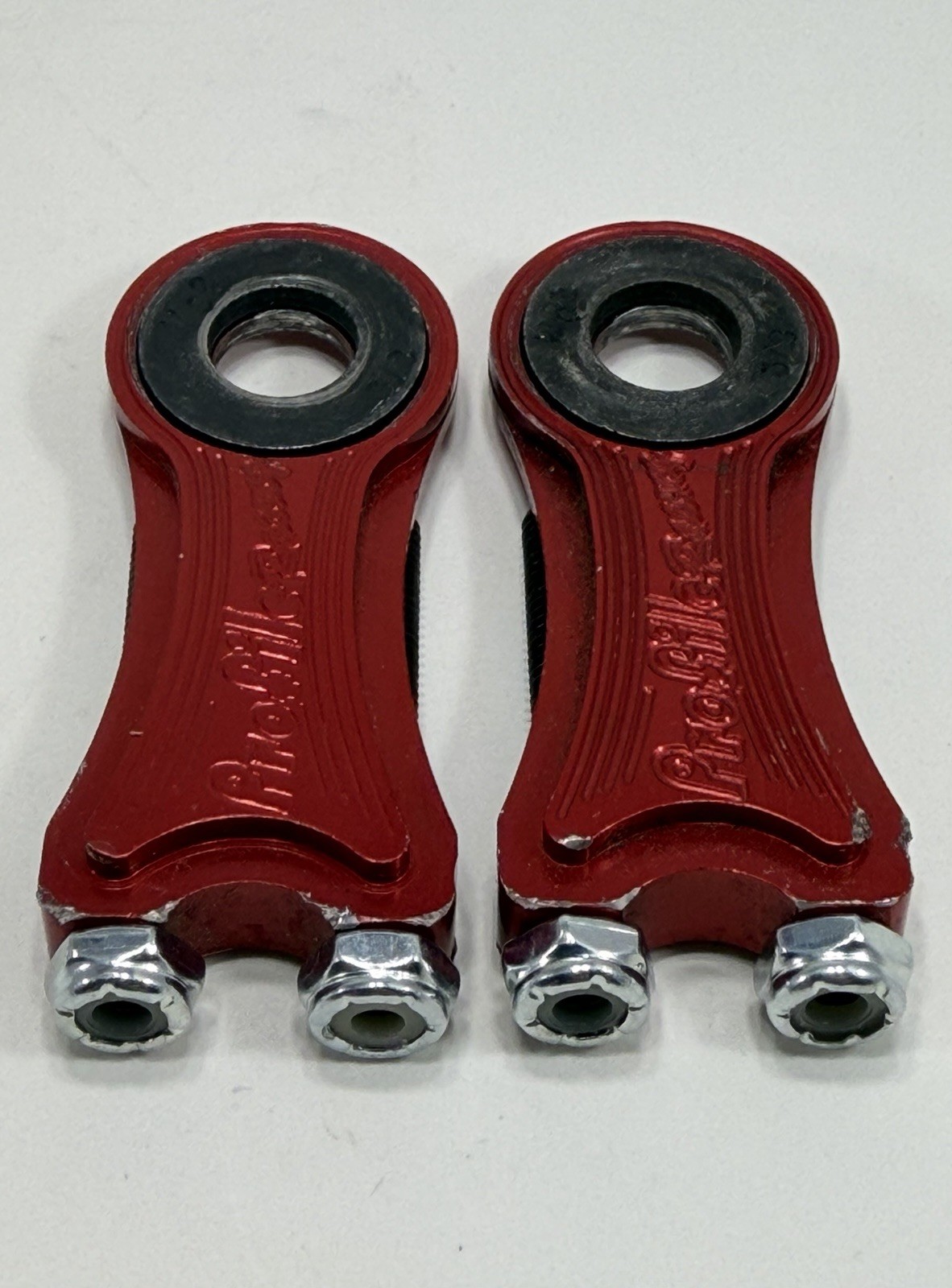Profile Racing BMX Anodized Red Chain Tensioner Set 3/8″ Axle Mid School USA