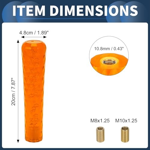 Car Shift Knob Universal for Automatic and Manual Vehicle Gear 20cm Orange