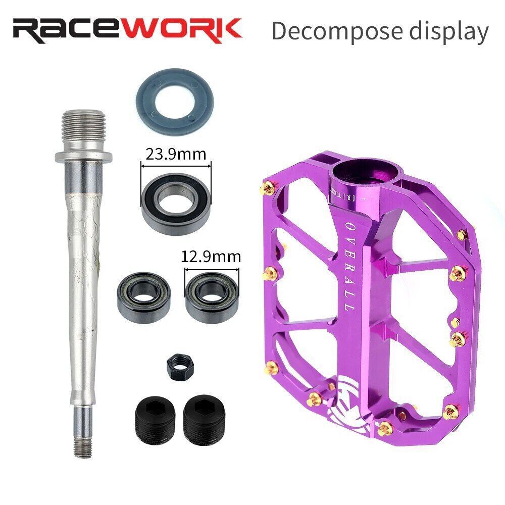 Racework Widen Bicycle Pedals Aluminium 3 Bearings MTB Road Bike 9/16″Pedals