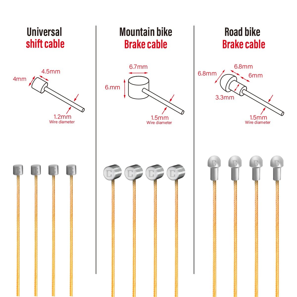 CNC Bike Shifter Cable for Shimano/SRAM,Mountain Bike，Road 3500mmx 1pcs