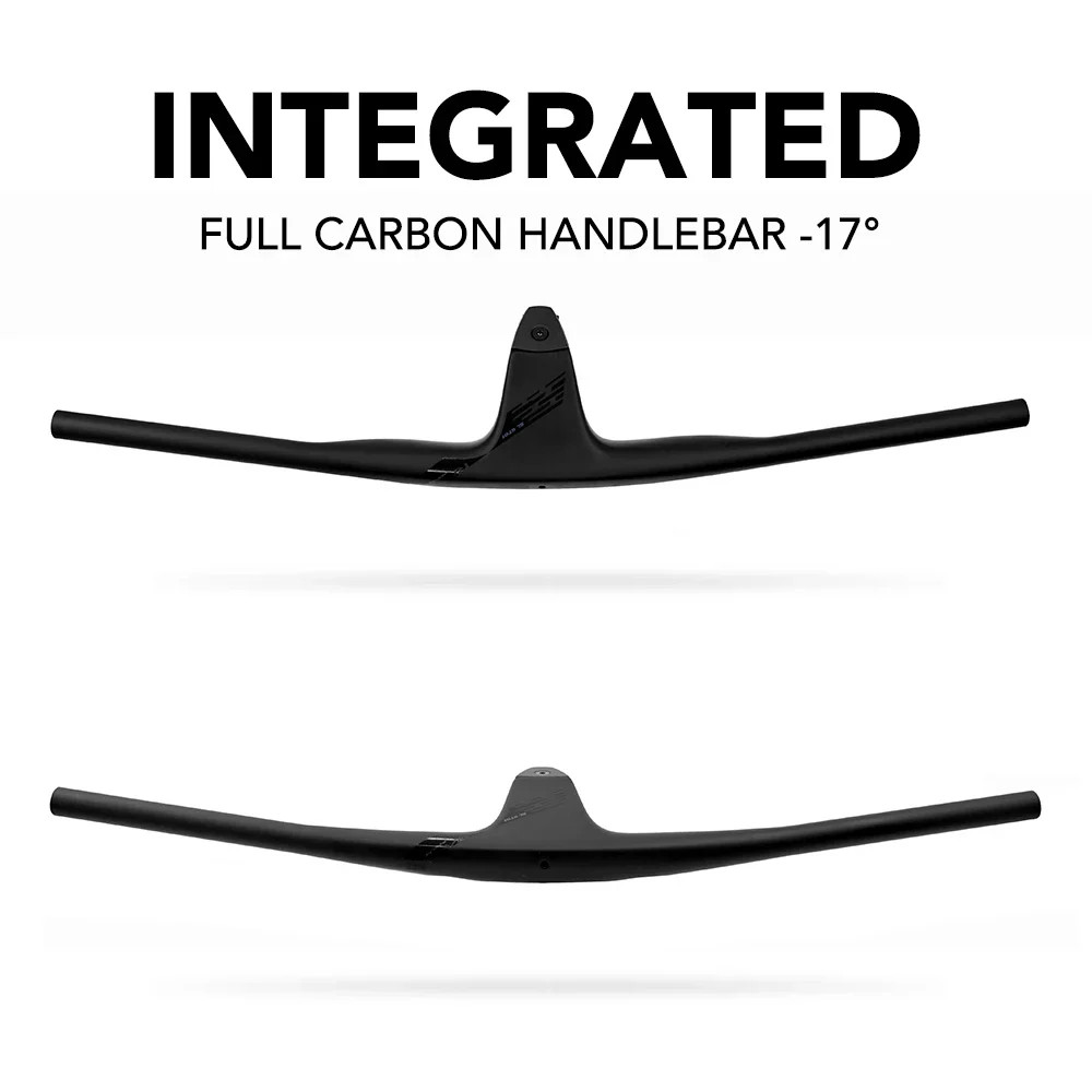 Full Carbon Fiber Internal XC Mountain Bike Handlebar -17 Degree 28.6mm Clamp