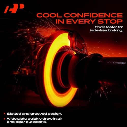 11.93 in (303mm) Front Vented Disc Brake Rotors + Ceramic Pads Kit Compatible