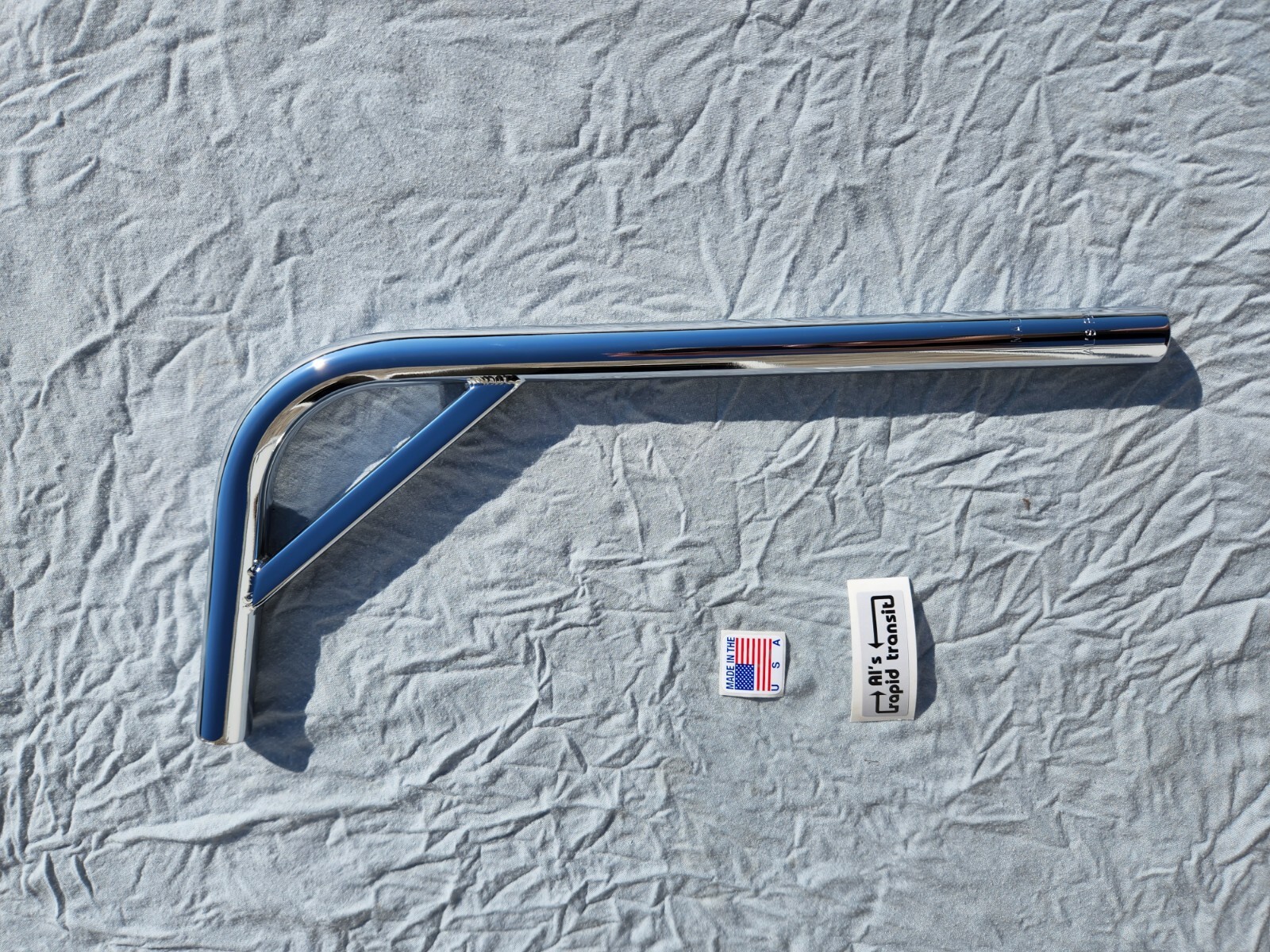 NEW 7/8″ 4130 Layback Chrome Seat Post Square Brace BMX CW Al’s Rapid Transit SM