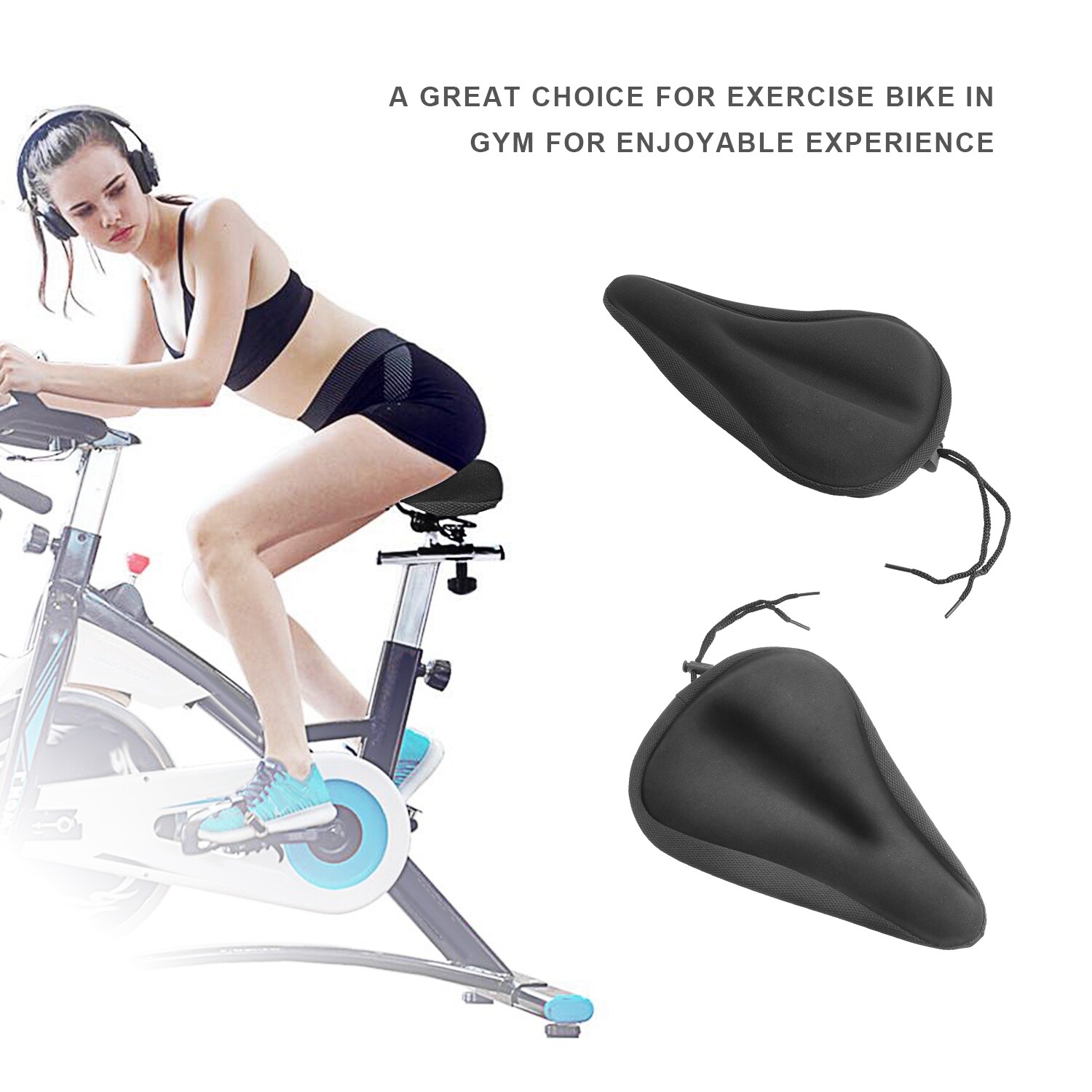 2-Pack Bike Seat Cover Comfort Cushion Cover Soft Padded Mountain Bicycle Saddle