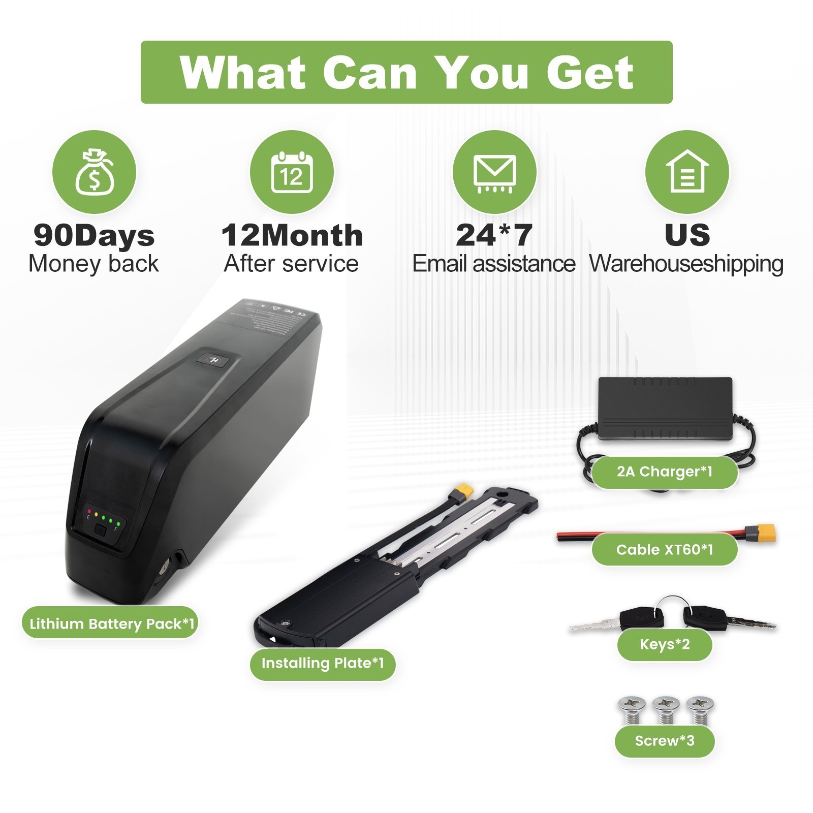 Electric Bicycle 36V/48V/52A 20Ah Hailong Lithium Ebike Battery Fo 0-1500W 4Pin