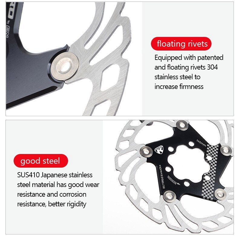 KOOTU Bike Disc Brake Rotor 160mm 180mm 203mm with 6 Bolts MTB Bicycle Rotors