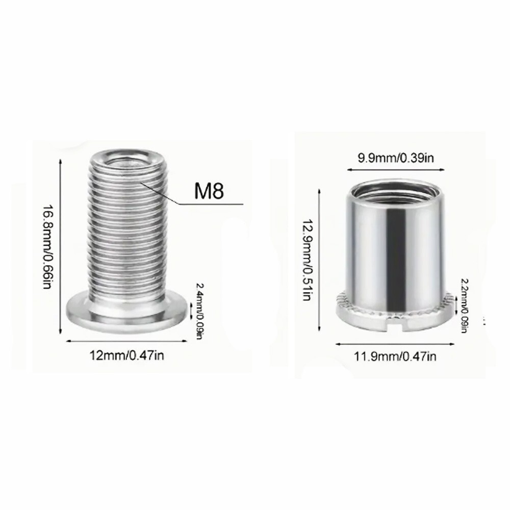 Bicycle M8 Chainring Bolts and Nuts- 5 Sets -for Triple Chainring, 12.9mm Height