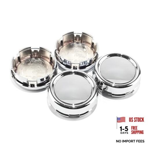 4PCS 79mm(3.11in) Chrome Wheel Outer 79MM 3.11″ . Inner 73MM 2.87″ Silver