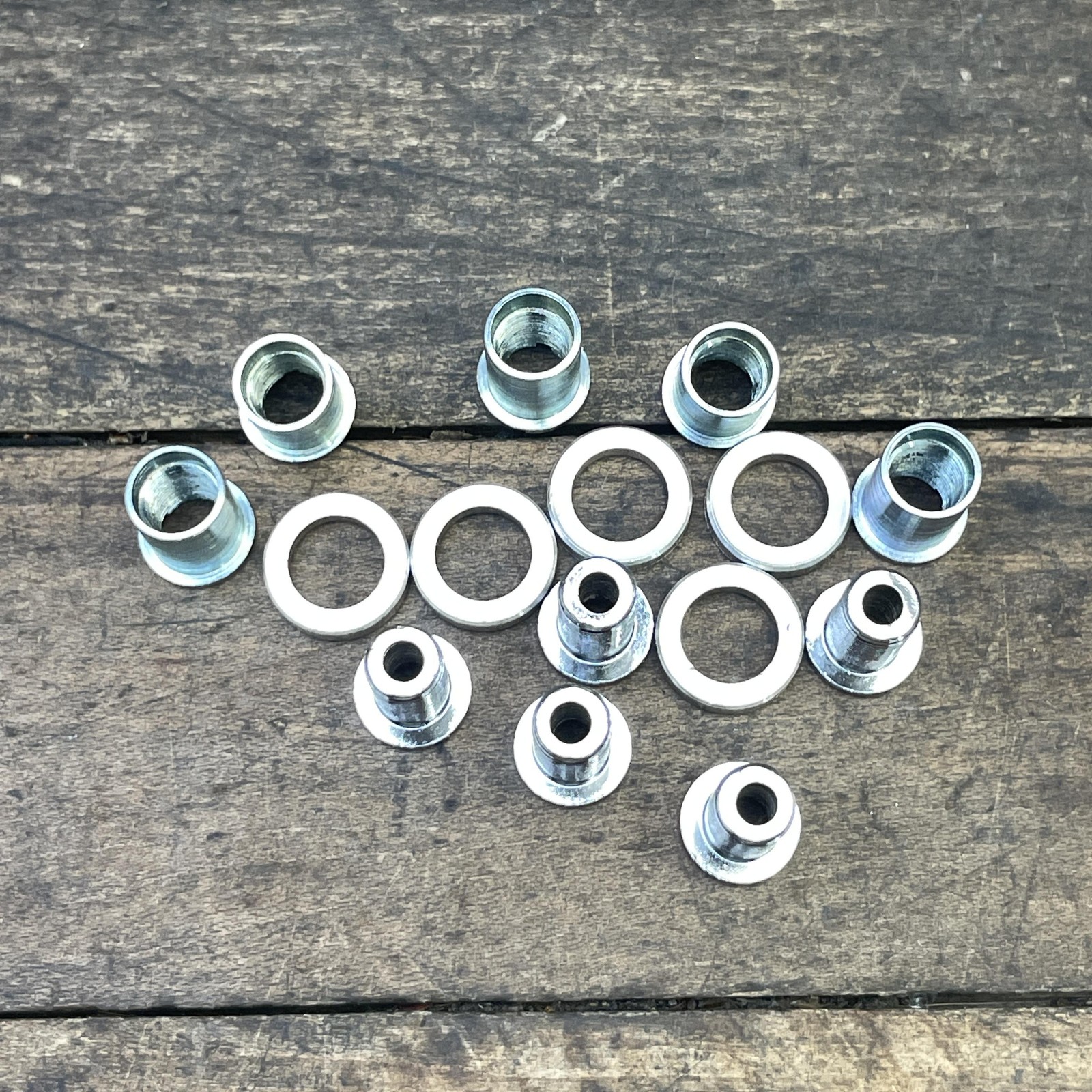 Vintage Sugino Triple Chainring Bolts NOS Long Nuts Washers Set 5pc Japan
