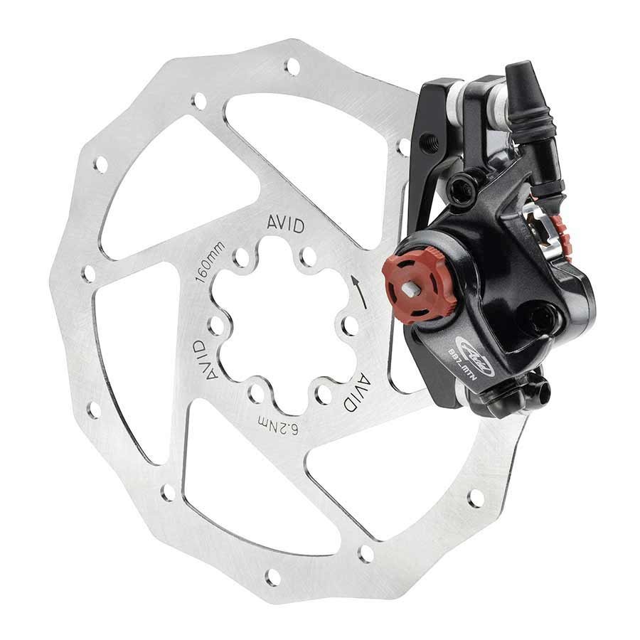 Avid BB7 MTB Mechanical Disc Brake Set 180mm Grey, Long-Pull, Post Mount,