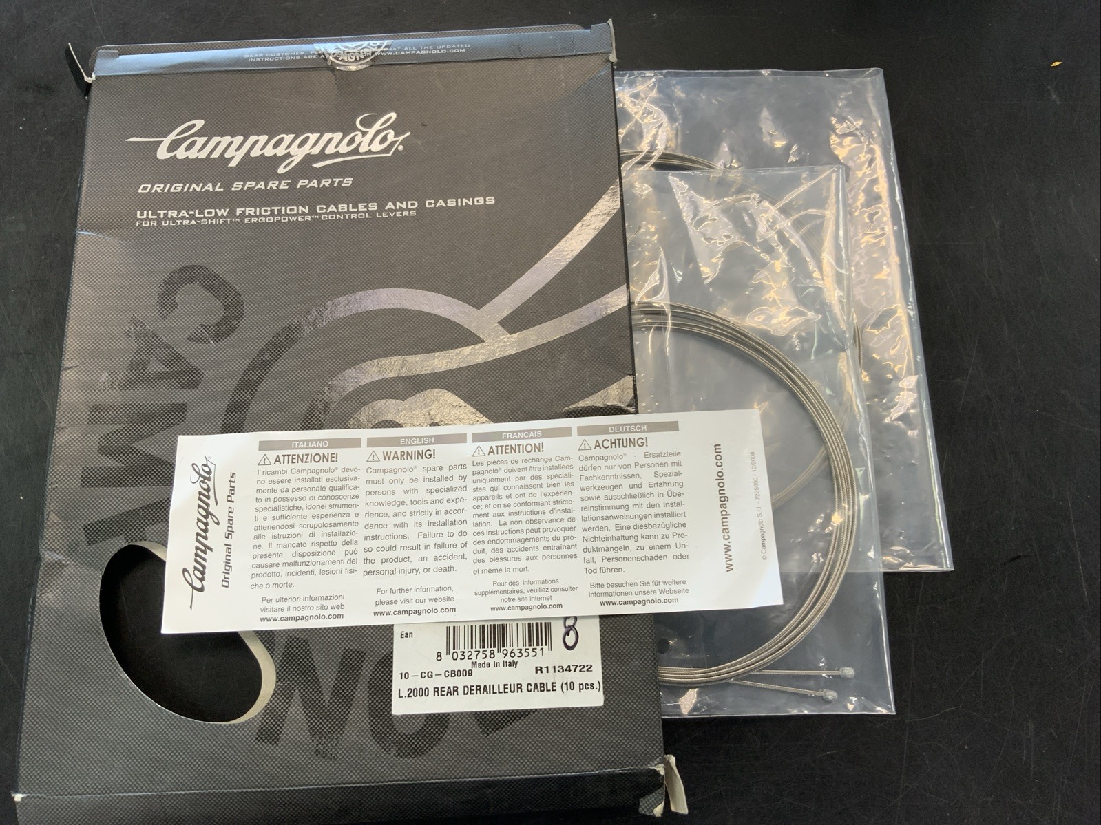 Campagnolo Gear/Shift Cables -PAIR- New in Package