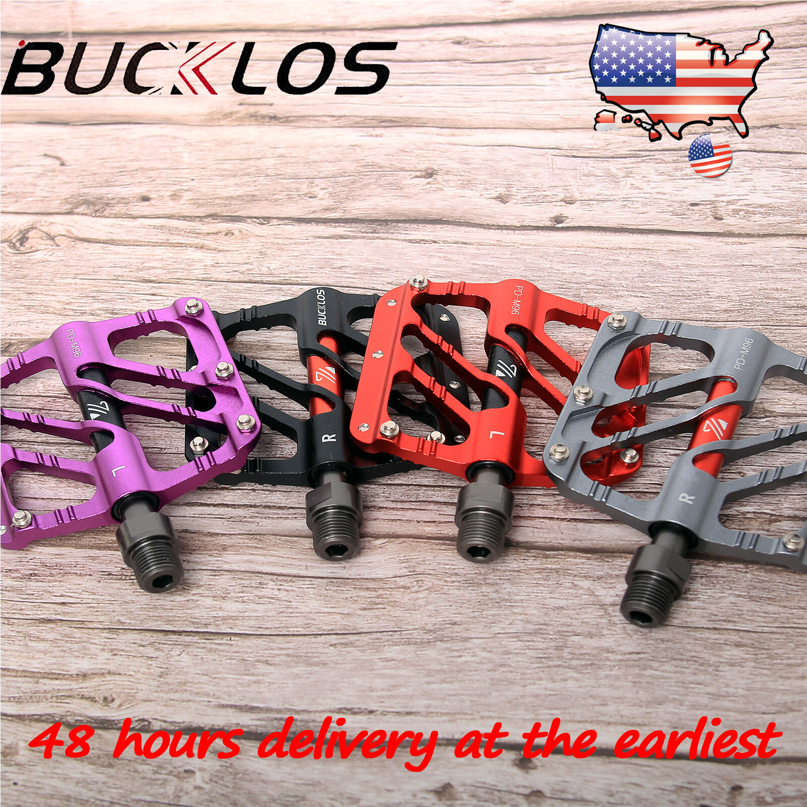 MTB Pedal Mountain Bike Flat Pedals 3 Bearing 9/16” Aluminum Fit Shimano/DMR US